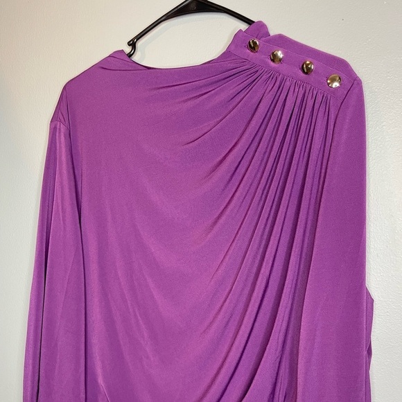 Suite 7 Plus Size Purple Dress with Gold Buttons - 22W NWT - Picture 4 of 12